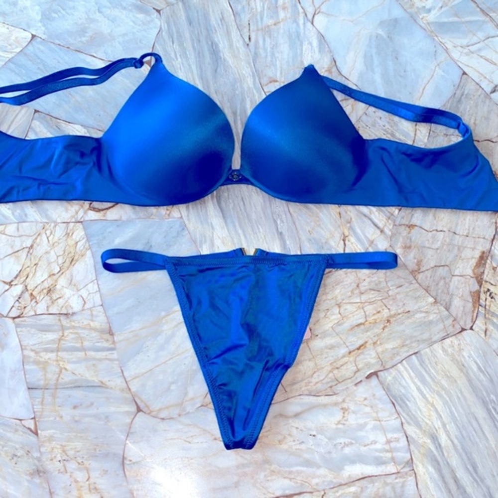 VS‎ VERY SEXY So Obsessed Push-Up Bra 32B & Small Panty Blue